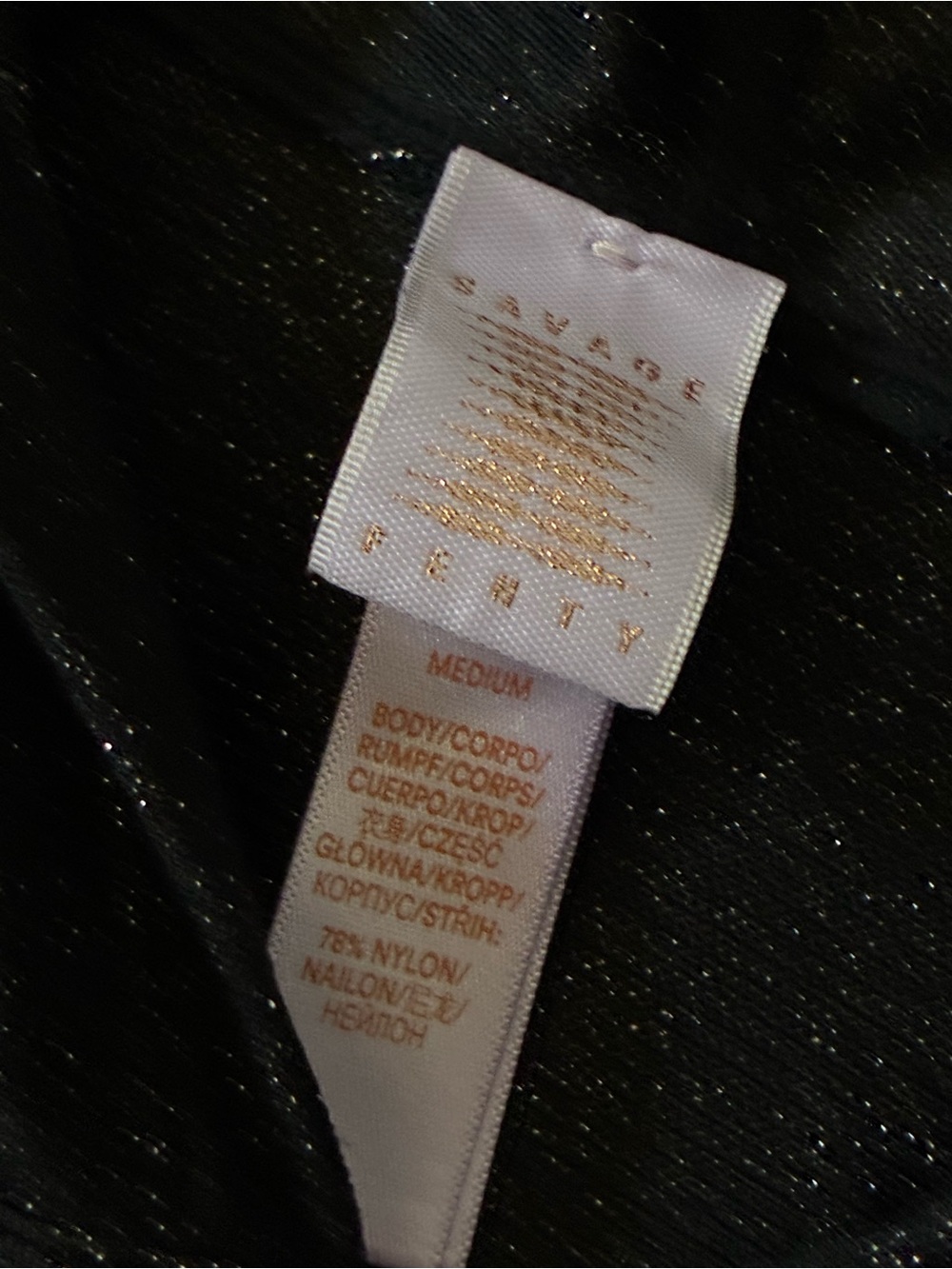 Savage X Fenty Sleep & Shine Hooded Shimmer Jumpsuit Caviar Black Size Medium - Picture 6 of 7